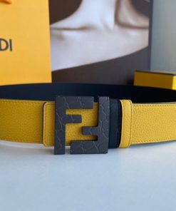 Fendi Belt With Double F Buckle Yellow For Women, Women Belt