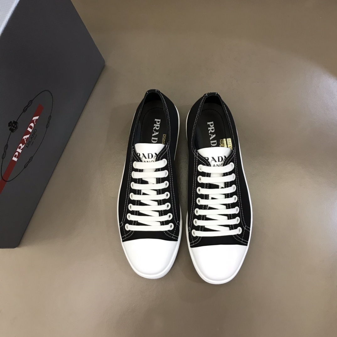 Prada Brushed Sneakers Black For Men 1in/25mm PRD