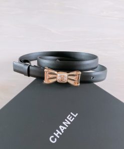 Chanel Belt With Ribbon Buckle Black Women Belt