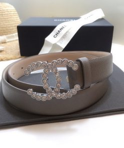 Chanel Belt With Beaded Buckle Grey With Silver Hardware Women Belt
