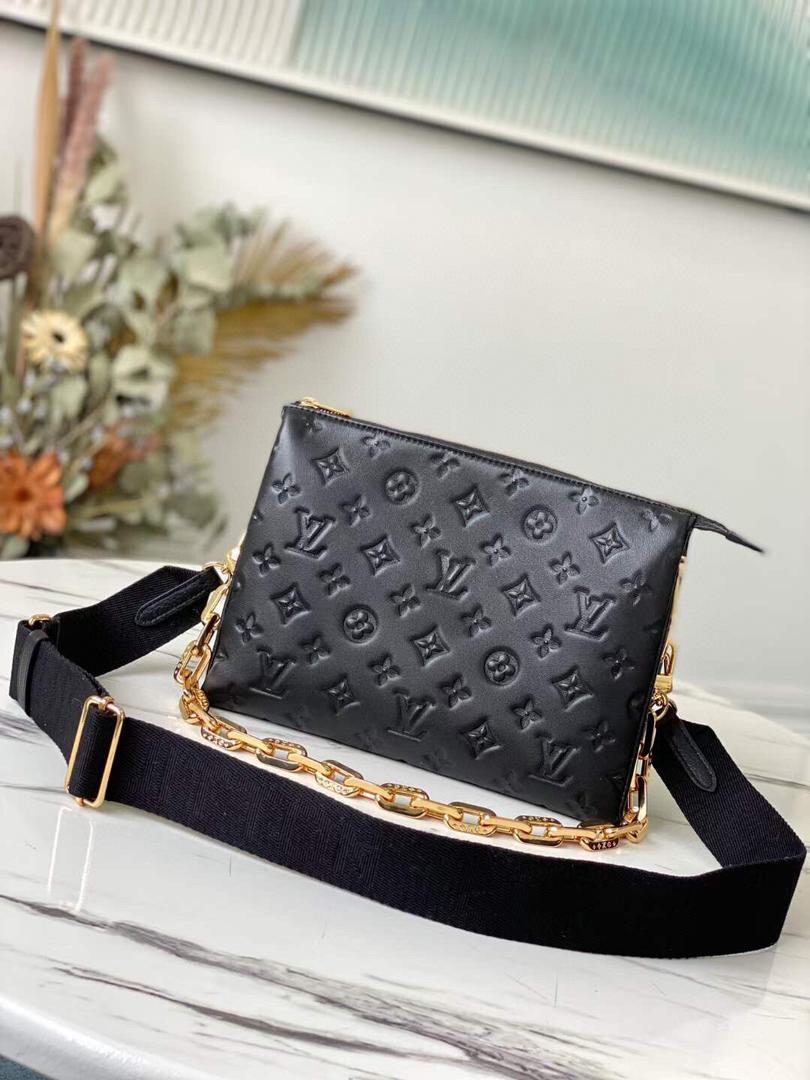 Louis Vuitton Coussin PM Monogram Embossed Puffy Black For Women, Women’s Handbags, Shoulder And Crossbody Bags 10.2in/26cm LV M57790