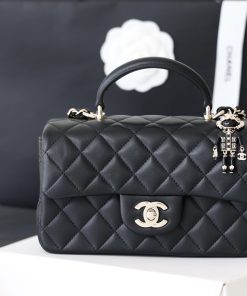 Chanel Flap Bag Mini Doll Handle Bag 20cm Black