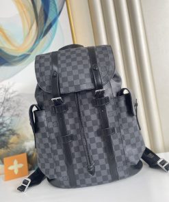 Louis Vuitton Christopher PM Damier Graphite For Men, Men’s Bags, Men’s Backpack 17.3in/44cm LV N41379
