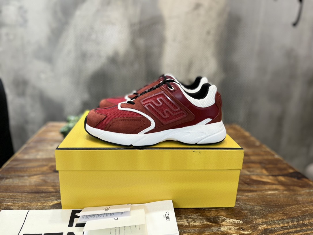 Fendi Nubuck Faster Red For Men