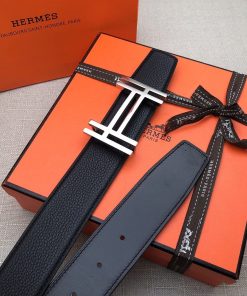 Hermes H Belt Buckle & Reversible Black For Women, Women Belt