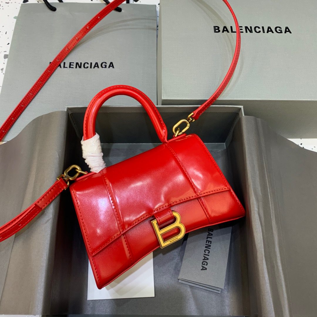 BALENCIAGA Hourglass XS Handbag In Red, For Women, Women’s Bags 7.4in/19cm