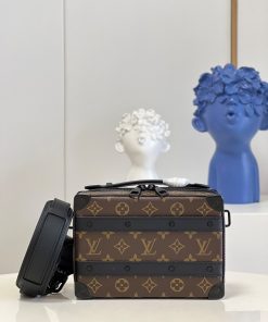 Louis Vuitton Handle Soft Trunk Monogram Macassar Canvas For Men, Men’s Bags 8.5in/22cm LV M45935