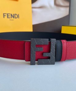 Fendi Belt With Double F Buckle Red For Women, Women Belt