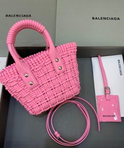 BALENCIAGA Bistro XS Basket With Strap In Pink, For Women, Women’s Bags 16.1in/41cm 6713422IE3Y5812