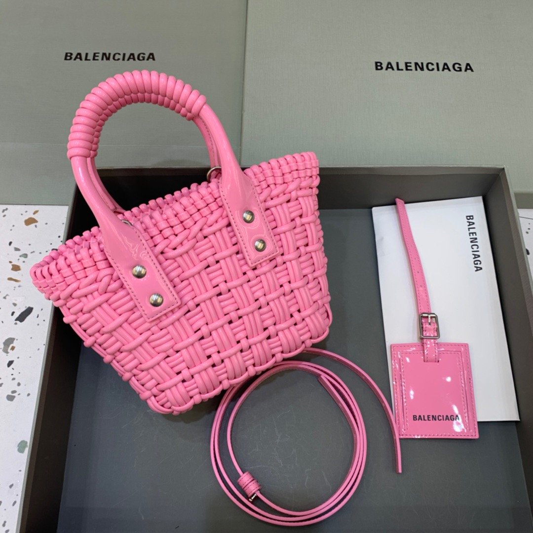 BALENCIAGA Bistro XS Basket With Strap In Pink, For Women, Women’s Bags 16.1in/41cm 6713422IE3Y5812