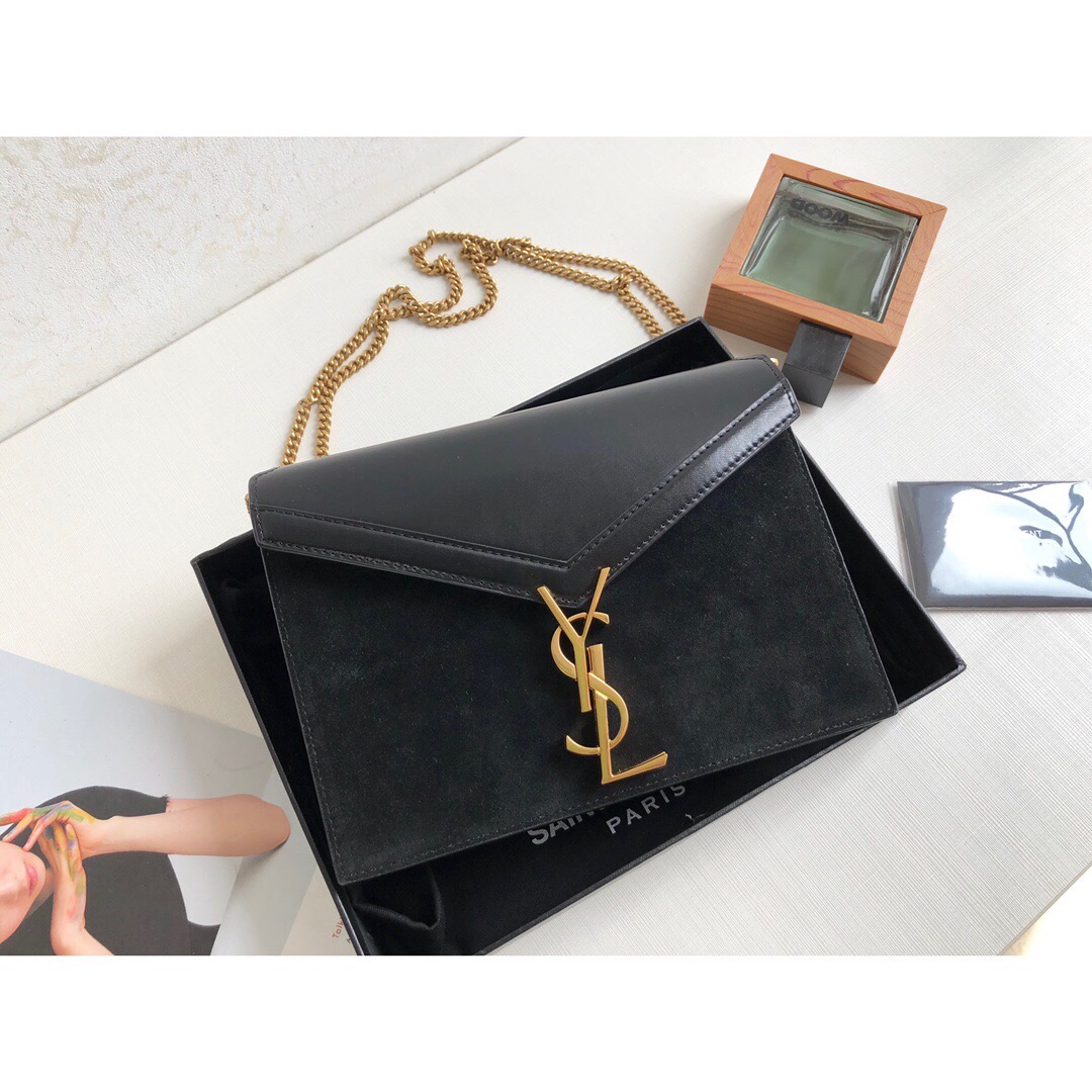 Yves Saint Laurent Cassandra Medium Chain Bag Black For Women 8.6in/22cm YSL 5327500SX0W1000