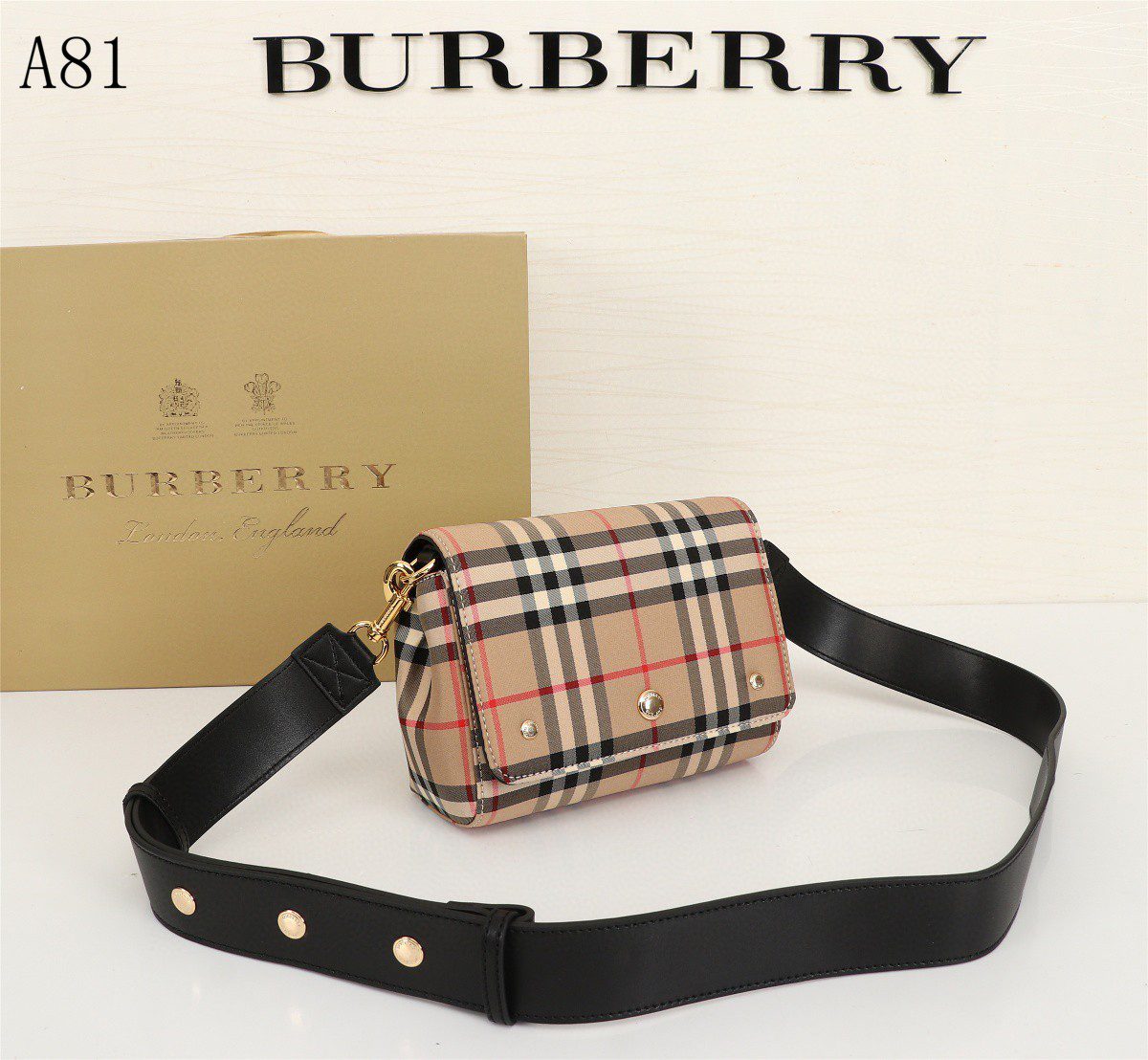 Burberry Vintage Check And Small Crossbody Bag Archive Beige For Women, Women’s Bags 7.1in/18cm 80264541