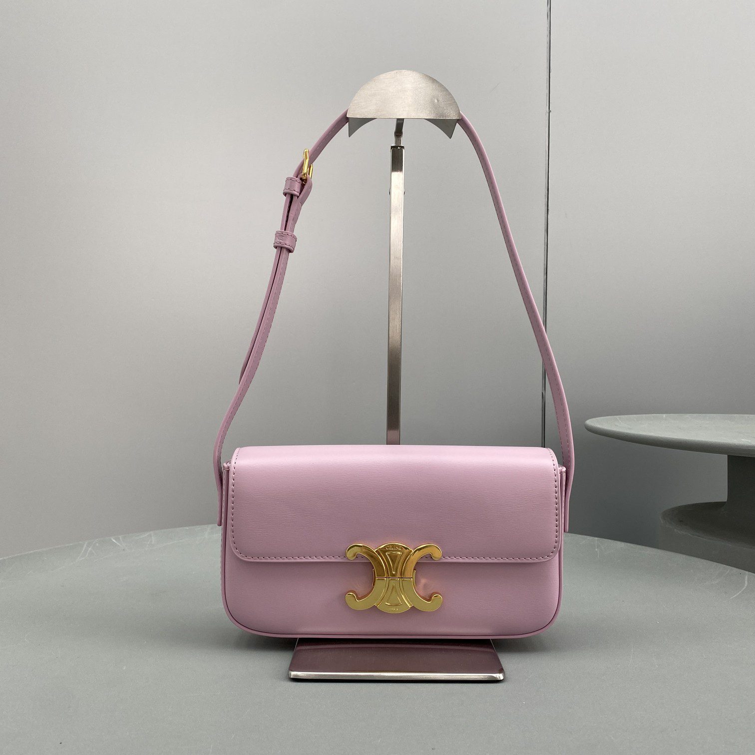 Celine Triomphe Shoulder Bag Pink For Women 8in/20cm 