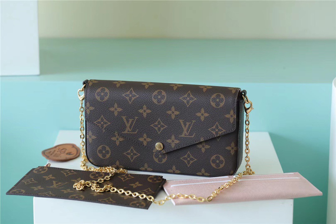 Louis Vuitton Pochette Felicie Monogram Canvas Fuchsia Pink For Women, Women’s Handbags, Shoulder And Crossbody Bags 21cm/8.3in LV M61276