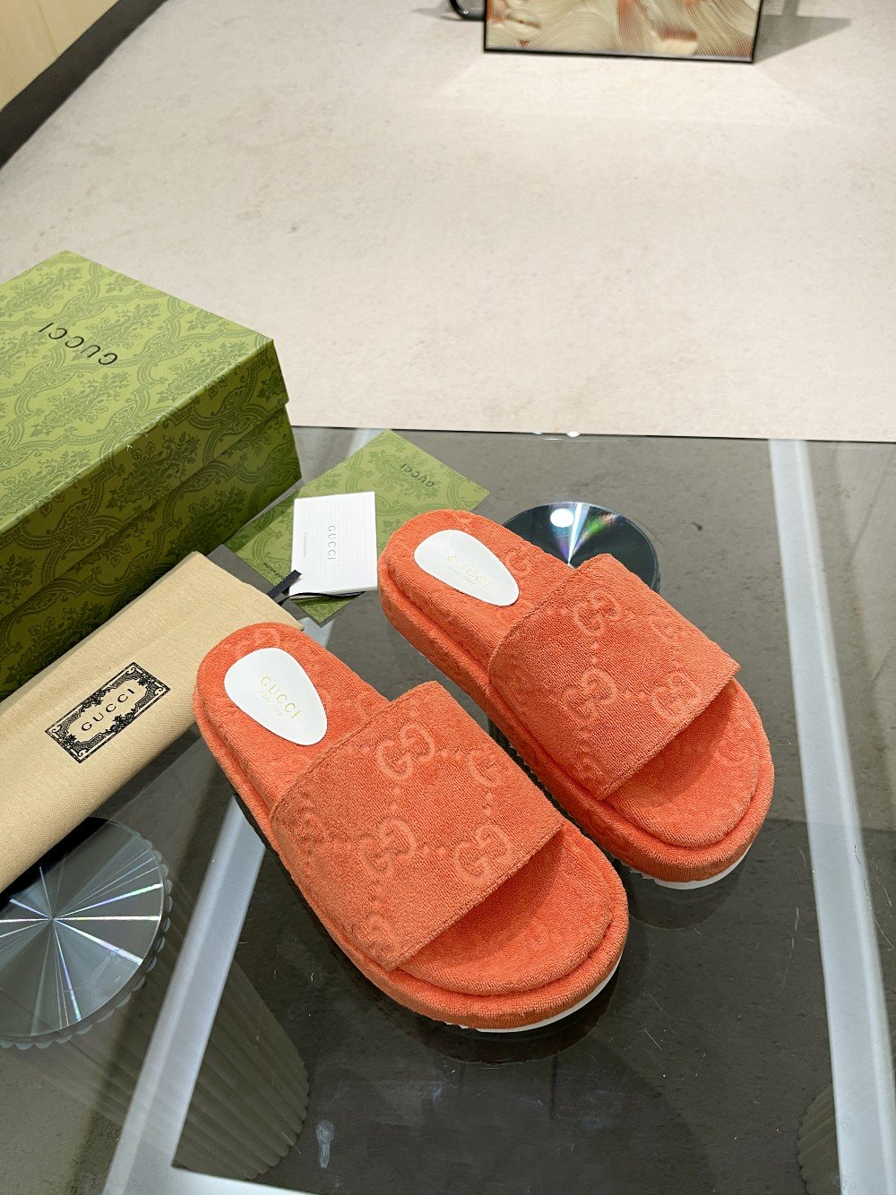 Gucci Women’s Gucci Platform Sandal Orange For Women Gucci ‎700599 U2O00 7519