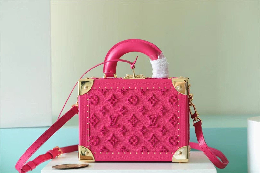 Louis Vuitton Valisette Tresor Monogram Empreinte Pink For Women, Women’s Bags, Shoulder And Crossbody Bags 9.4in/24cm LV