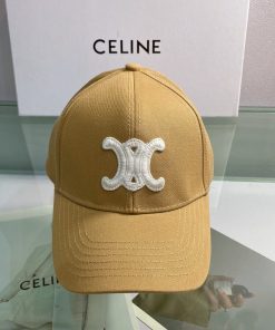 Celine Baseball Cap In Cotton Brown