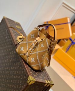 Louis Vuitton NeoNoe MM Bucket Bag Monogram Empreinte Arizona Brown For Women, Women’s Handbags, Shoulder Bags 10.2in/26cm LV M46029