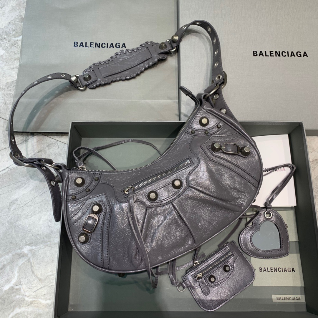 BALENCIAGA Le Cagole XS Shoulder Bag In Gray, For Women, Women’s Bags 13in/33cm