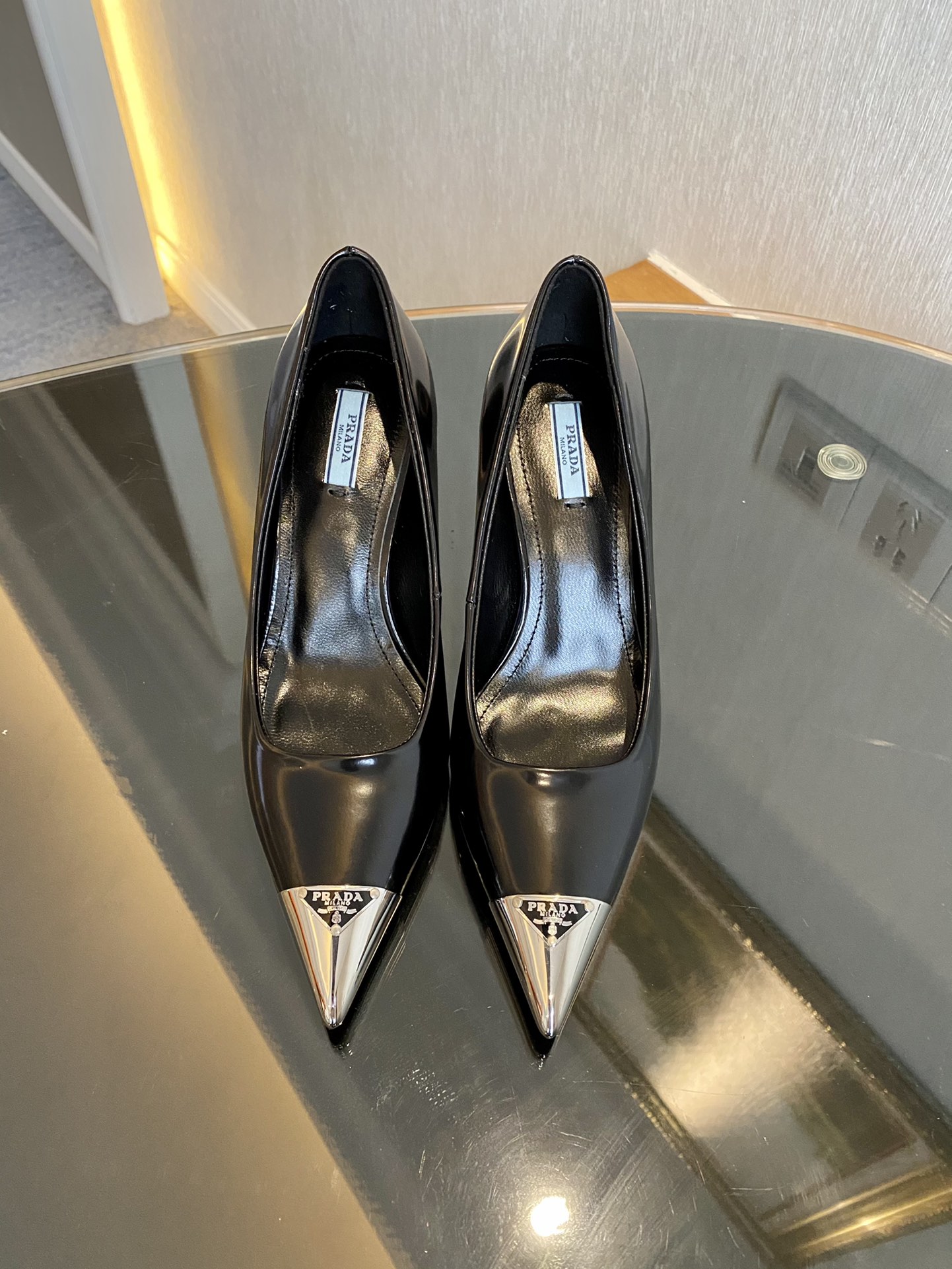 Prada Brushed Pumps Black For Women 2.9in/75mm Prada