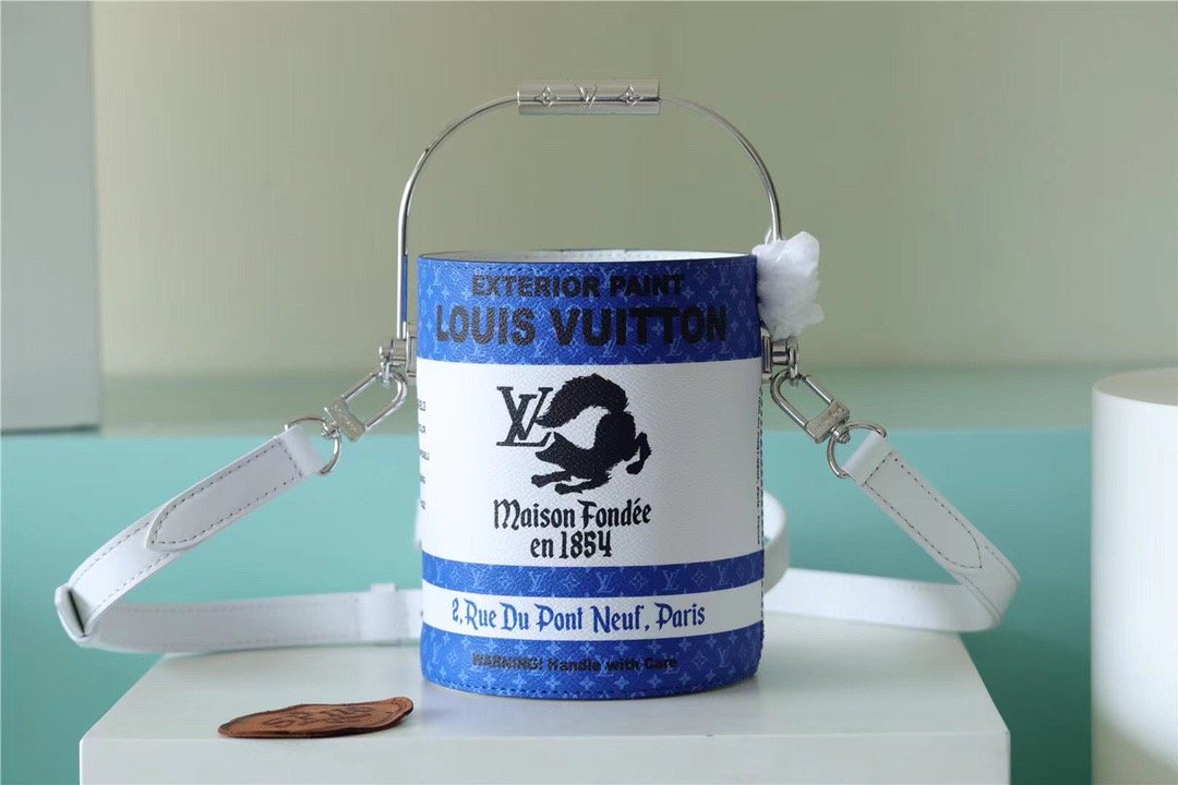 Louis Vuitton LV Paint Can Coated Canvas By Virgil Abloh’s Lagoon For Women, Women’s Bags, Shoulder And Crossbody Bags 6.7in/17cm LV M81597