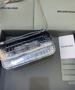 BALENCIAGA Gossip Small Shoulder Bag Sliver, For Women, Women’s Bags 9.1in/23cm