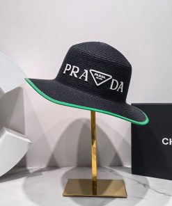 Prada Raffia Hat Black Prada Hat
