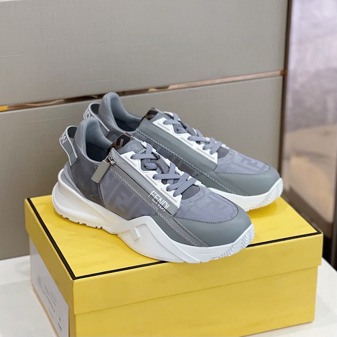 Fendi Flow Sneakers Grey For Men