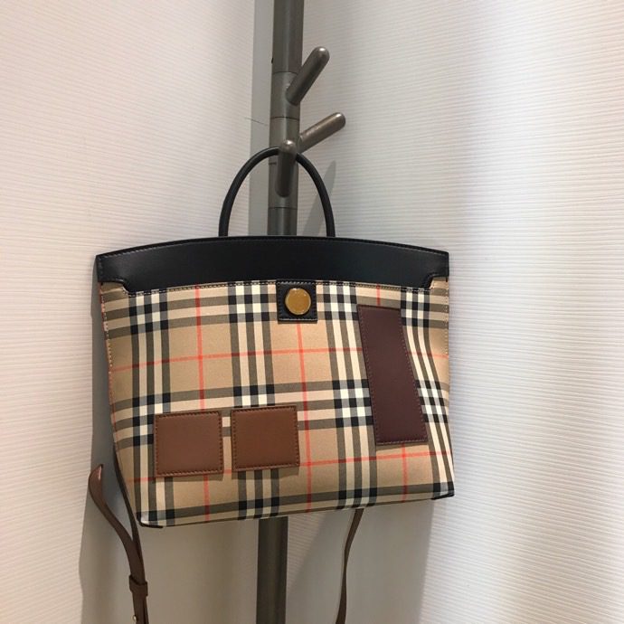 Burberry Small Vintage Check Society Top Handle Bag For Women, Women’s Bags 14.6in/37cm