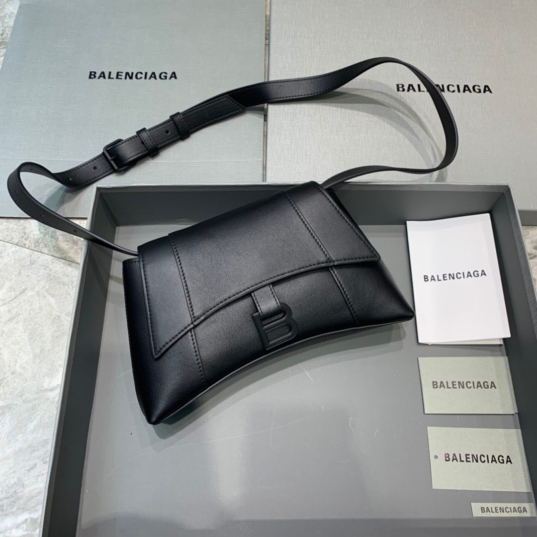 BALENCIAGA Downtown XS Shoulder Bag In Black, For Women, Women’s Bags 10in/25cm