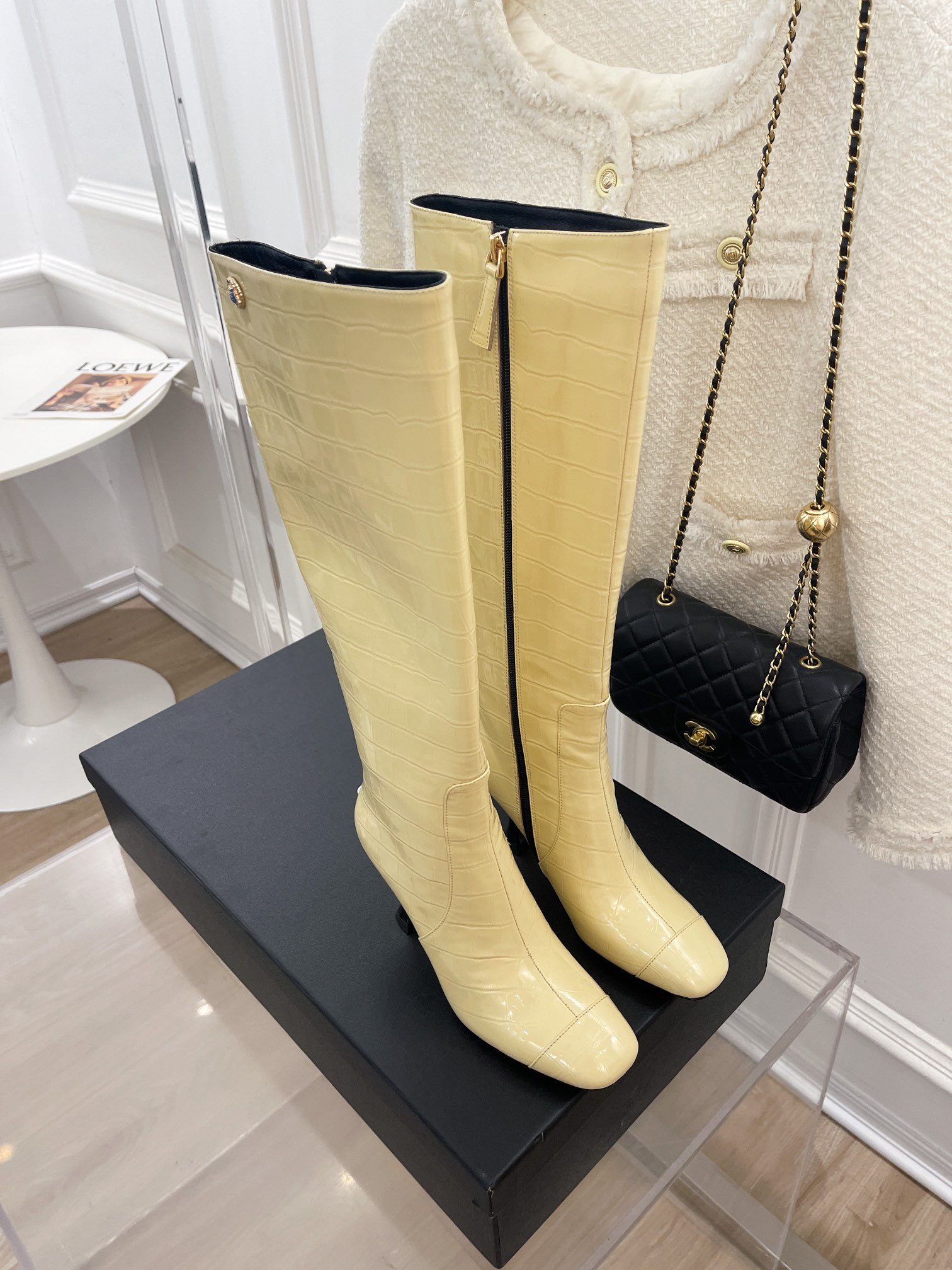 Chanel Women’s High Boot Beige For Women 20.1in/51cm