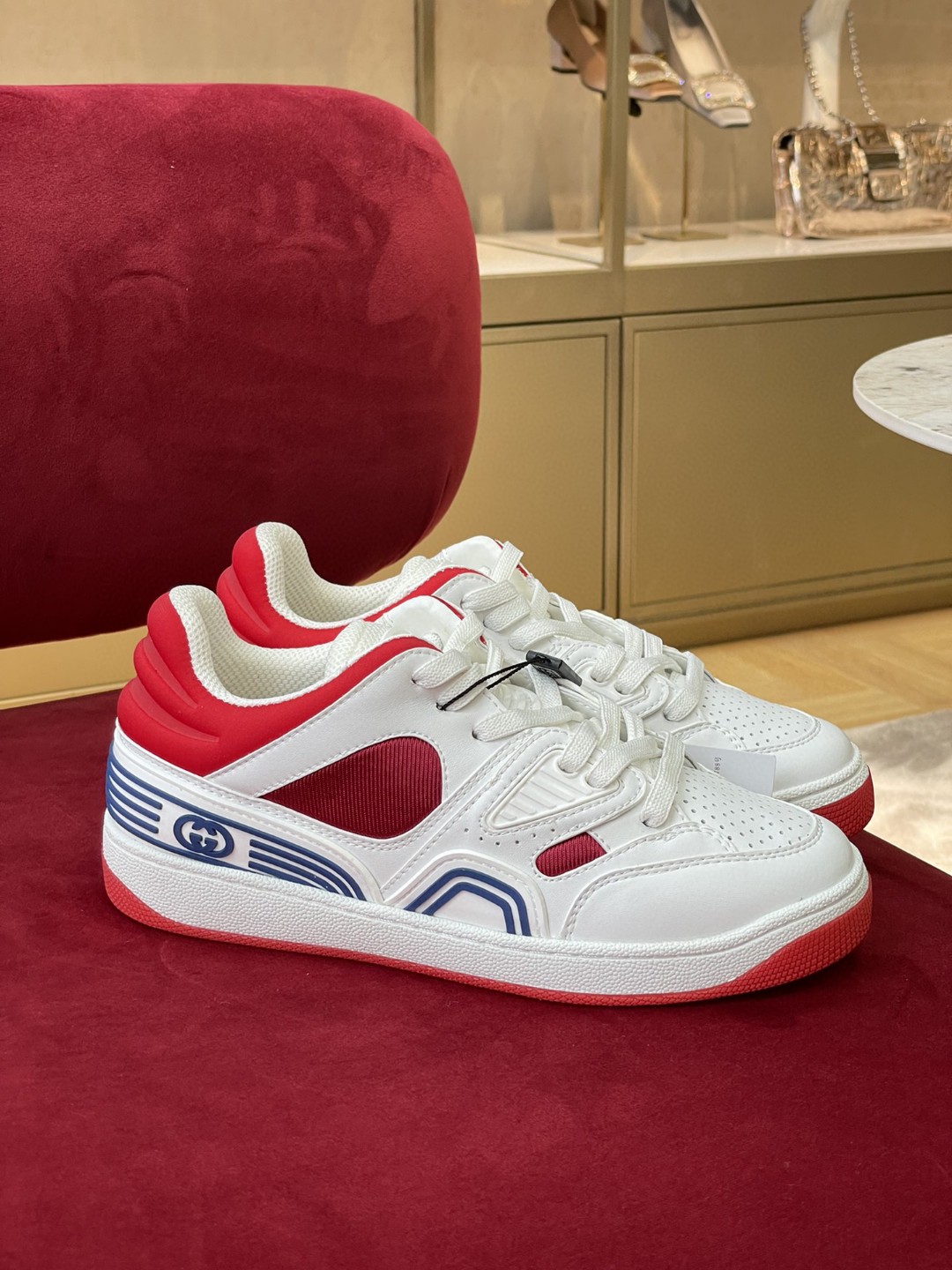 Gucci Women’s Sneaker Gucci Basket Donna White Red Demetra For Women ‎697882 2SHJ0 9090