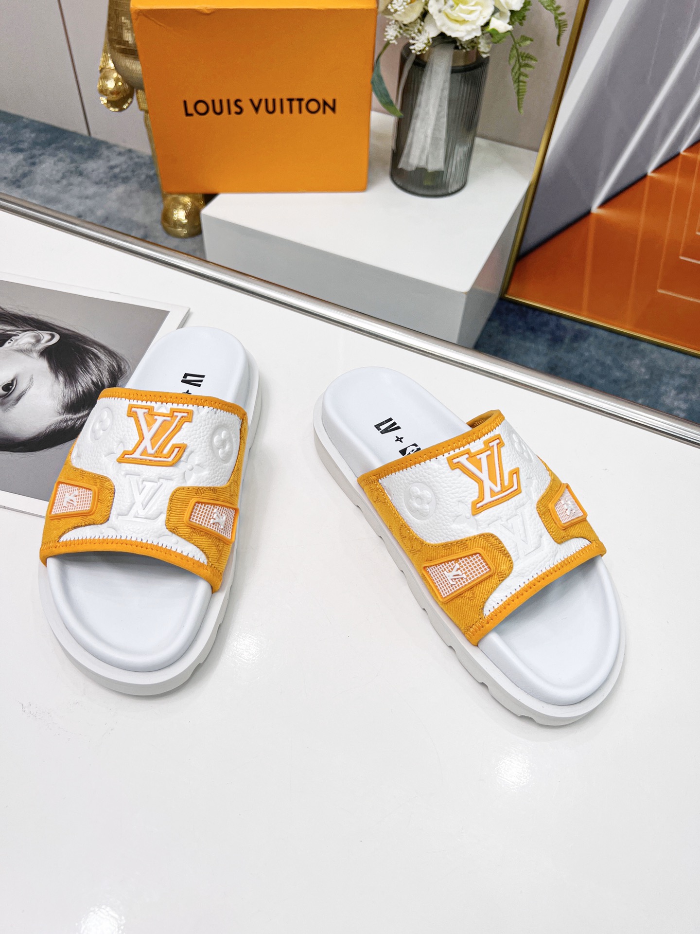 Louis Vuitton Women’s Pool Pillow Comfort Mule Orange For Women LV