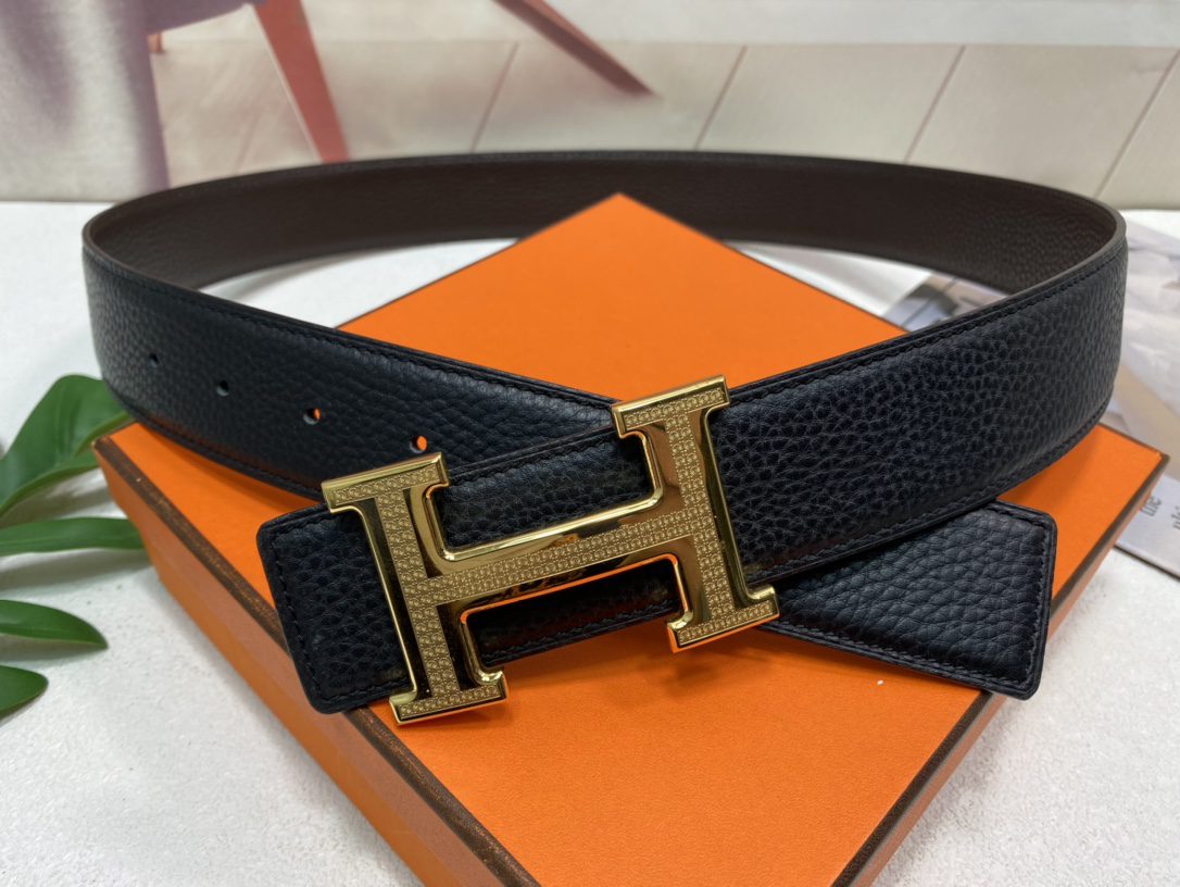 Hermes H Striee Belt Buckle & Reversible Black For Women, Women Belt