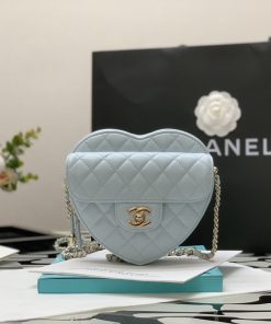 Chanel Mini Heart Bag Grey For Women 7in/18cm AS3191 B07958