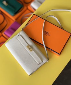 Hermes Kelly Wallet To Go Woc Epsom White For Women, Women’s Wallet 8.3in/21cm