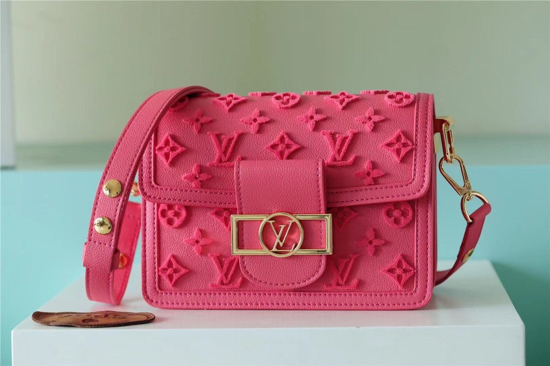 Louis Vuitton Mini Dauphine Monogram Fluo Pink For Women, Women’s Handbags, Shoulder And Crossbody Bags 7.9in/20cm LV M20747