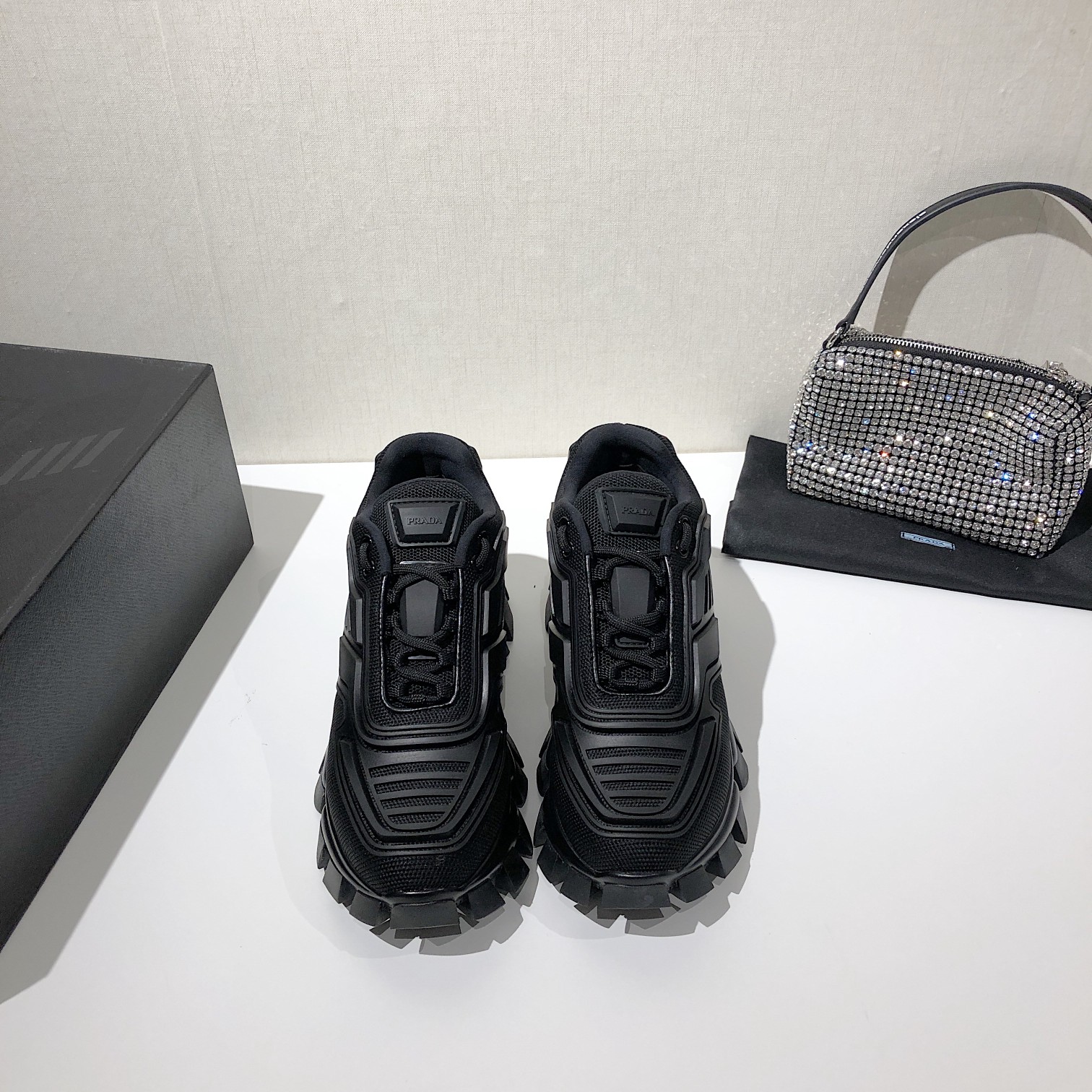 Prada Cloudbust Thunder Sneakers Black For Women 2.4in/60mm Prada 2EG293_3KZU_F0002