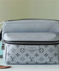 Louis Vuitton Outdoor Messenger Bag Monogram/Taiga Gunmetal Grey For Men, Men’s Bags, Shoulder And Crossbody Bags 10.2in/26cm LV M30830