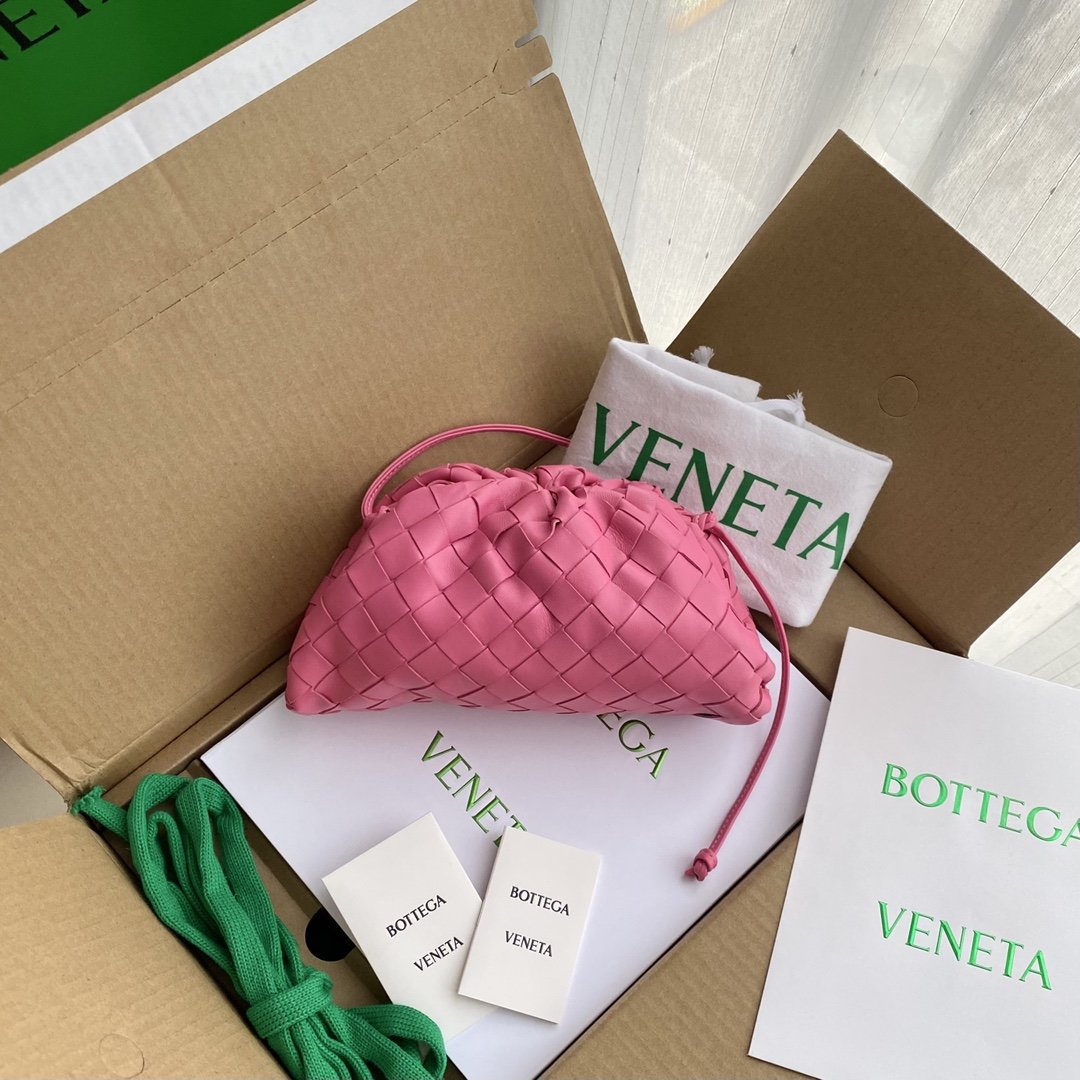 Bottega Veneta Mini Pouch Pink, For Women, Women’s Bags 8.6in/22cm