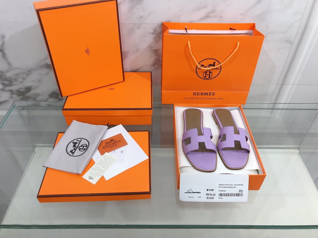 Hermes Oran Sandal Purple For Women, Women’s Shoes H021056Z