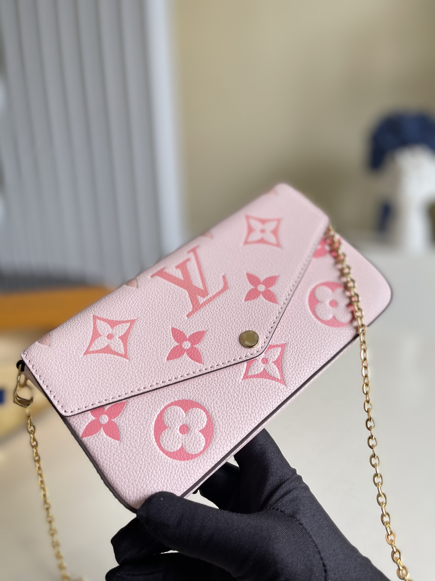 Louis Vuitton Felicie Pochette Monogram Empreinte Pink For Women, Women’s Bags, Shoulder And Crossbody Bags 8.3in/21cm LV M80498