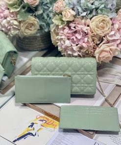 Christian Dior Lady Dior Pouch Seafoam, For Women, Women’s Handbags 8.5in/21.5cm CD