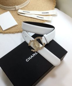 Chanel Belt With Beaded Buckle White