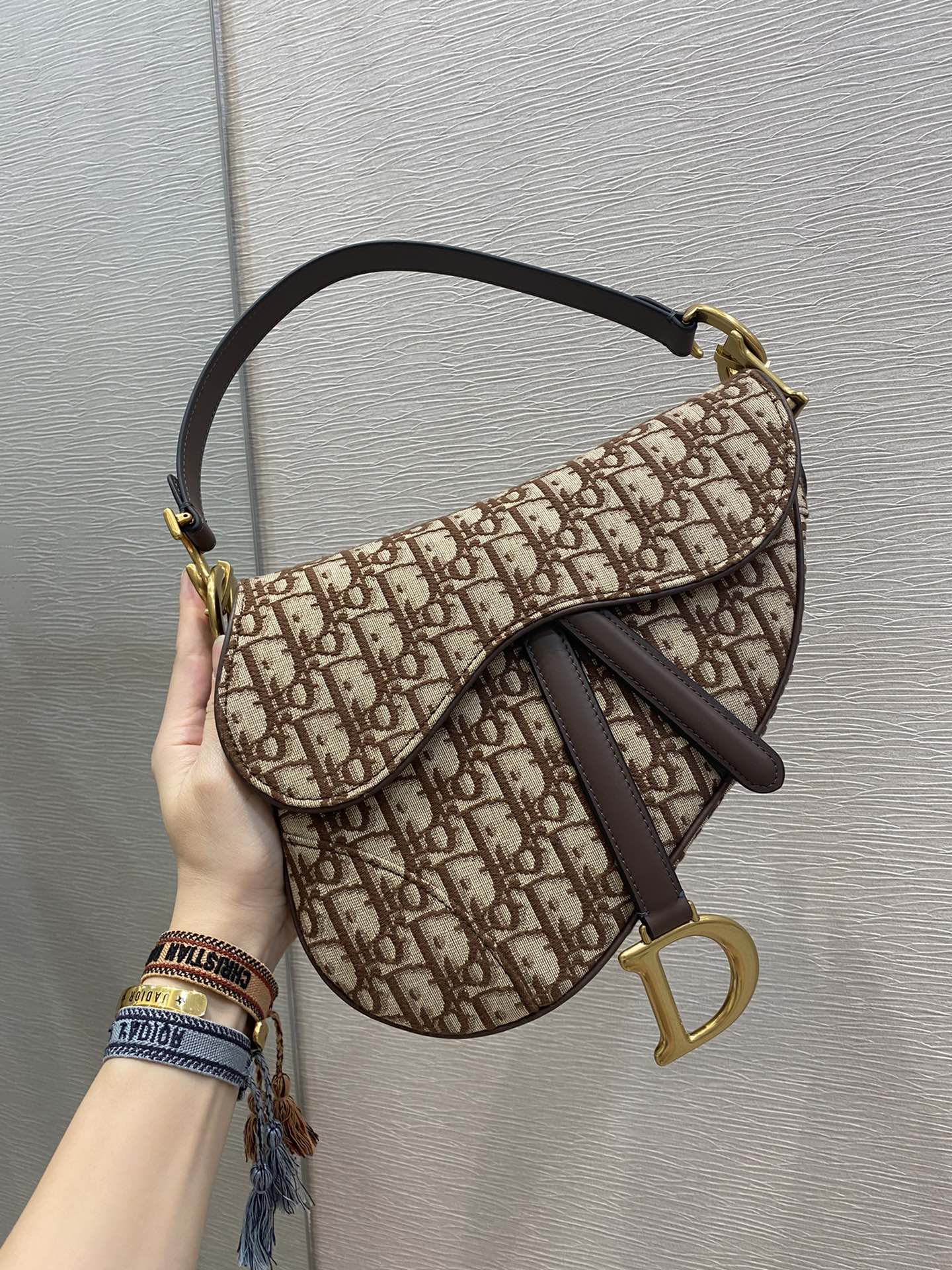 Christian Dior Saddle Bag Brown For Women 10in/26cm CD