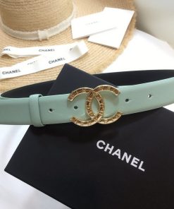 Chanel Belt With Double C Buckle Jade Green