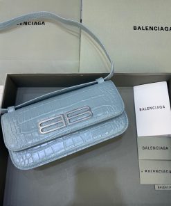 BALENCIAGA Gossip Small Shoulder Bag Blue, For Women, Women’s Bags 9.1in/23cm