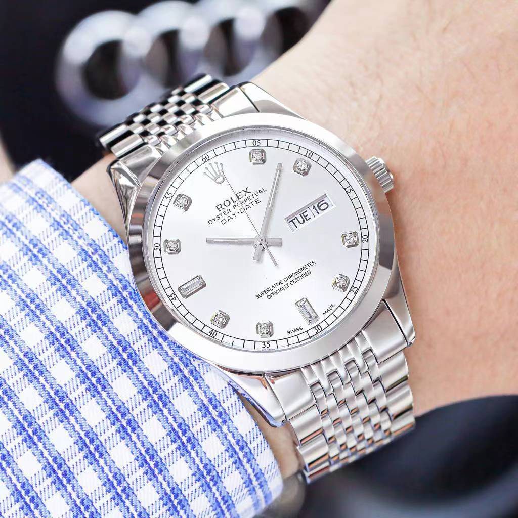 Rolex Daydate 41 Silver Toned For Men