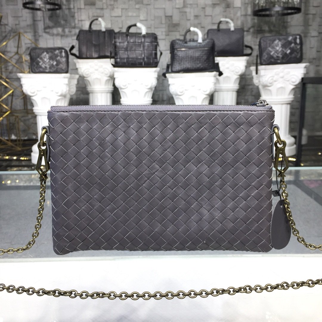 Bottega Veneta Chain Shoulder Bag Gray, For Women, Women’s Bags 9.6in/24.5cm