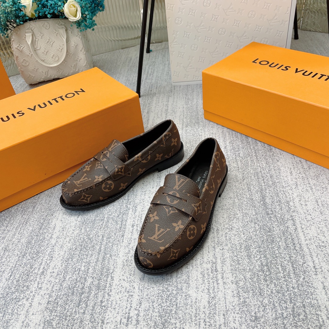 Louis Vuitton Women’s Chess Flat Loafe Cacao Brown For Women LV 1AA1XZ